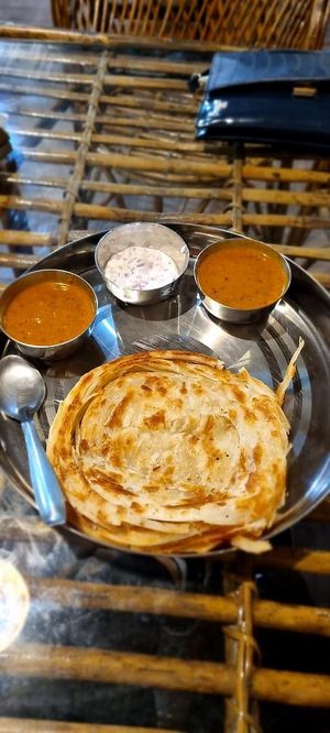 Malabar Parota with Chettinadu Gravy  at Anna's Mess in Rishikesh