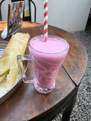 coconut rose milk  at Anna's Mess in Rishikesh