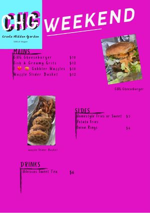 Menu for 3/12/23 at Creole Hidden Garden in Lake Charles