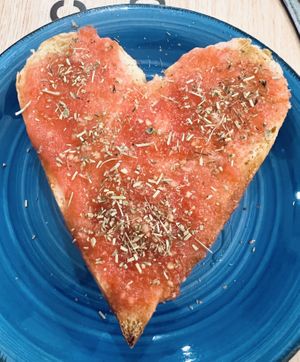 Tapas (vegan)  served with love ❤️   at El Miau De Fucar in Madrid