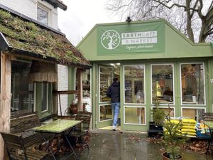 Entrance of the shop  at Earth Cafe - Maybe closed in Enschede