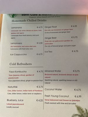 Drinks menu Jan 2024  at Earth Cafe - Maybe closed in Enschede
