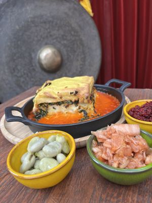 Greek moussaka with side veggies    at Earth Cafe - Maybe closed in Enschede