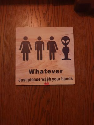 WC Schild :) at Café includere in Rosenheim