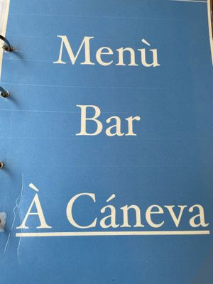 The brand on the menu at À Cáneva in Corniglia