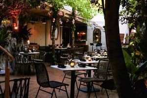 Outdoor dining in our “mystical” garden   at Avant Garden Bistro in Los Angeles