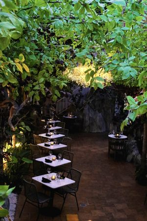 Outdoor dining  at Avant Garden Bistro in Los Angeles