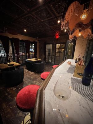 POSH interior.  Look at the stamped tin ceiling.    at Avant Garden Bistro in Los Angeles