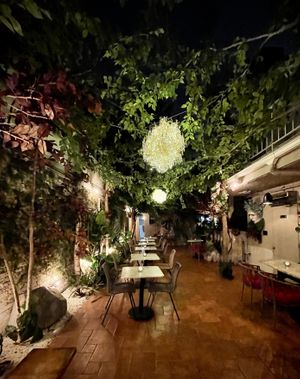 Canopy courtyard in city central   at Avant Garden Bistro in Los Angeles