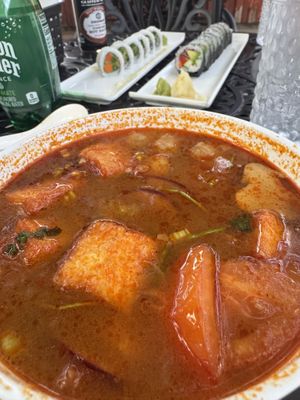 The Tom Yum was absolutely perfect! Full of tofu, mushrooms & tomatoes. Delicious & exactly what we wanted!   at Ja-Roen in Monticello