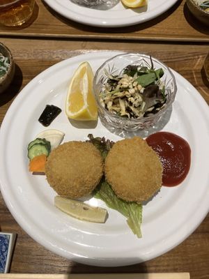 fried chickpea   at Nezu no ya in Tokyo
