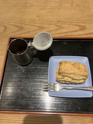 scone for dessert   at Nezu no ya in Tokyo