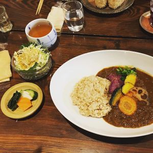 Curry lunch set at Nezu no ya in Tokyo