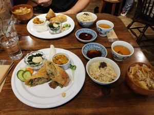 Spring Roll Lunch Special at Nezu no ya in Tokyo