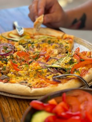 Vegan pizza at Spizza in Hvar