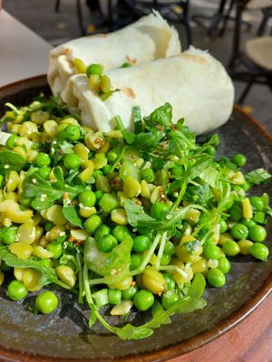 Formule with salad and wrap at Bernie Coffee in Marseille