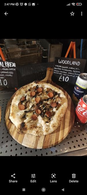 Woodland pizza at Plant Powered Pizza in South East London