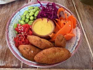 Falafel quinoa bowl at L'Arawak Cafe in Gustavia