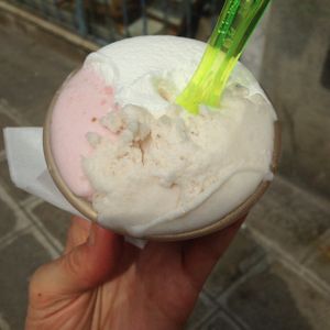 strawberry, lemon & pear vegan sorbet at Alaska Gelateria in Venice