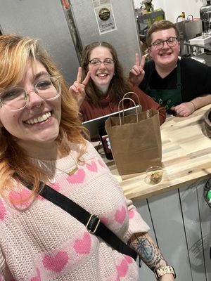 Two of the three cuties behind the counter!! at Our Hive Juice in Black Diamond