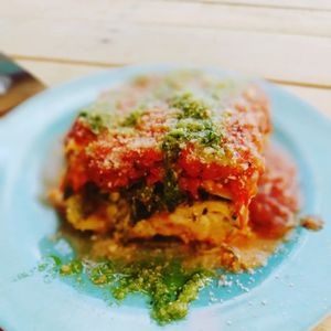 Zuccini Lasagna at Burbuja para Conejos in Tulum