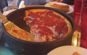 12'' O.M.G vegan deep dish at Gino's East - South Loop in Chicago