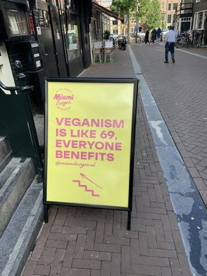 Spreading public awareness   at The Sunny Burger Co. in Amsterdam