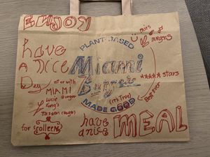 Our bag lovingly decorated by Lucie ❤️  at The Sunny Burger Co. in Amsterdam