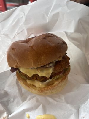 Fries chicken burger  at The Sunny Burger Co. in Amsterdam