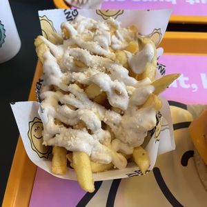 Fries with parmesan and truffle mayo #Veganuary at The Sunny Burger Co. in Amsterdam
