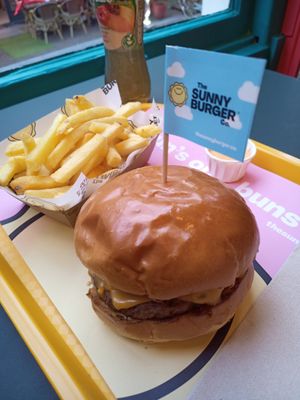 Cheesy burger at The Sunny Burger Co. in Amsterdam