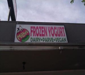 signage at Milky's Yogurt in Los Angeles