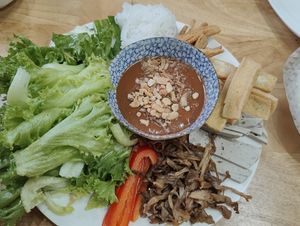 Ingredients for spring roll at Tu Sen in Da Lat