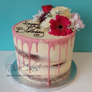 Vegan Semi Naked Flowers Cake at Didi Cakes in Bath