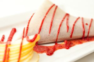 Coconut Crepe w/ Seasonal Fruit Compote  at Plaanta in Bangkok