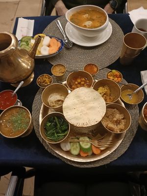 Vegan Thali and Vegan soup at The Himalayan Restaurant in Istanbul