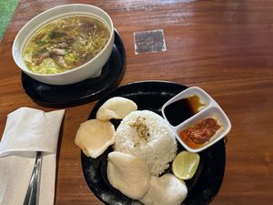 Vegan soto   at Black Forest Cafe in Yogyakarta