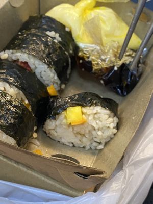 sad gimbap take away  at Black Forest Cafe in Yogyakarta