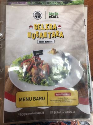 Menu front 08/23  at Black Forest Cafe in Yogyakarta