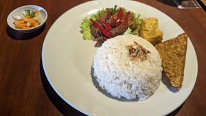 Vegan Randang - good but small portion at Black Forest Cafe in Yogyakarta