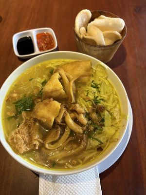 Amazing vegan soto   at Black Forest Cafe in Yogyakarta