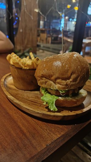 Burger at Black Forest Cafe in Yogyakarta