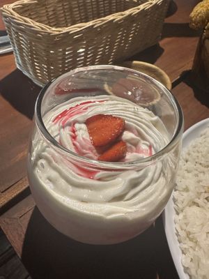 Strawberry milkshake  at Black Forest Cafe in Yogyakarta
