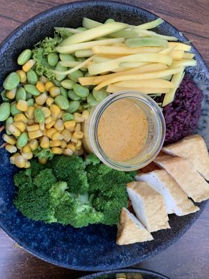 Another lovely vegan bowl with tofu  at Buddha Bowl in Osnabrueck