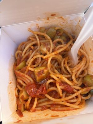 Spaghetti alla puttanesca  at 120 Grammi Spaghetti Takeaway in Naples