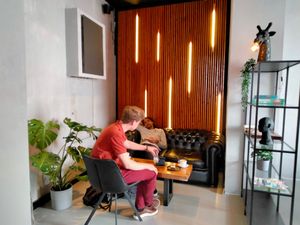 Indoor seating at Cafeïne in Arnhem
