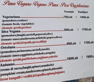 Menu (June 2022)  at Italian Mattarello Pizzeria in Sarande