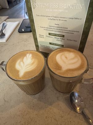 Soy latte and oat latte   at Brunchin’ in Liverpool