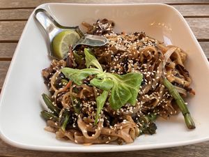 Vegan Teriyaki wok with rice noodles  at Miami in Marijampole