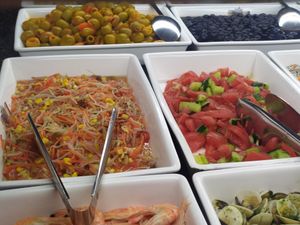 Aceituna, brotes de soja at Wok del Tajo in Toledo